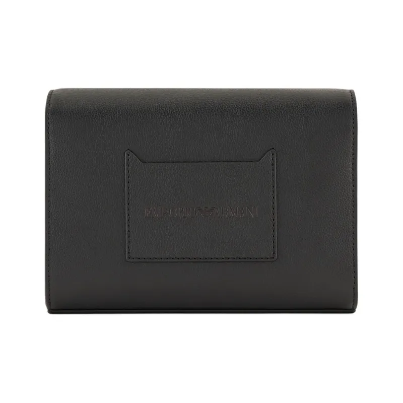EMPORIO ARMANI Cow Leather Shoulder Bag Crossbody Bag Regular Men's Black-2