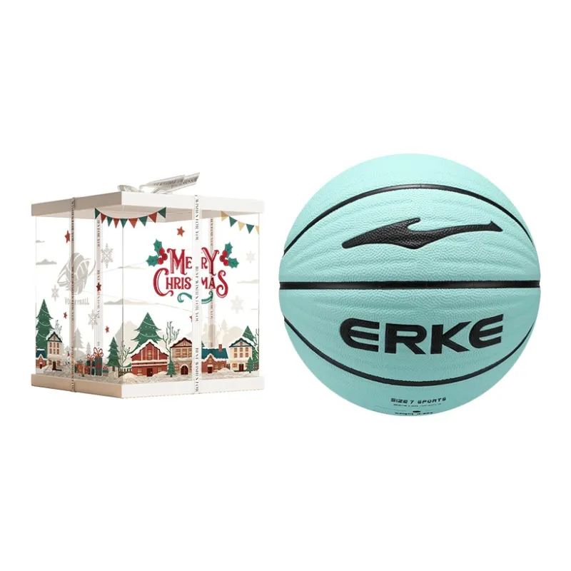 Erke PU Basketball Green Size 7 Training Match Unisex-4