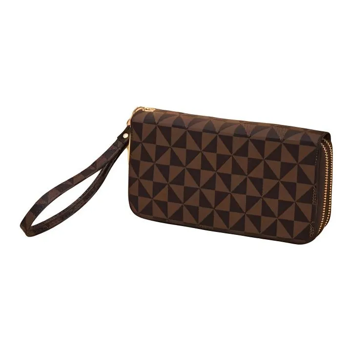 BRINCH Printed Material Wallet Regular Unisex Black/Coffee/White-2