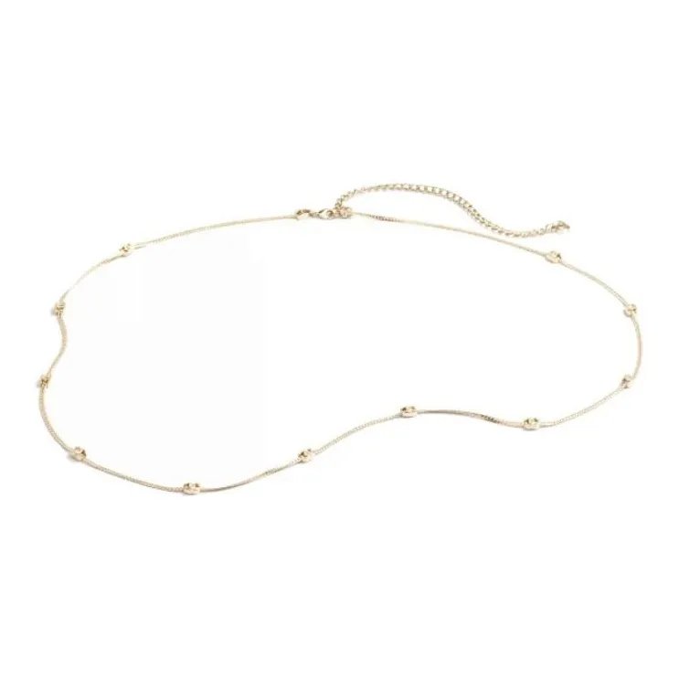 CHANEL [24B New Arrival]Solid Color Chain Design Metal Waist Chains Women's Gold-0