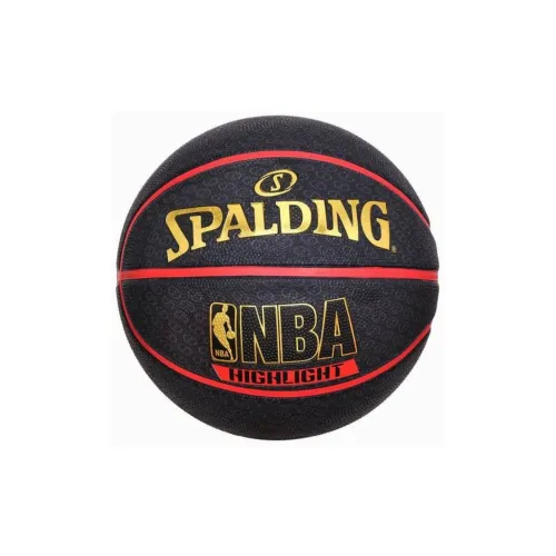 SPALDING Size 7 Indoor Outdoor Universal Basketball Rubber Black Red Gold