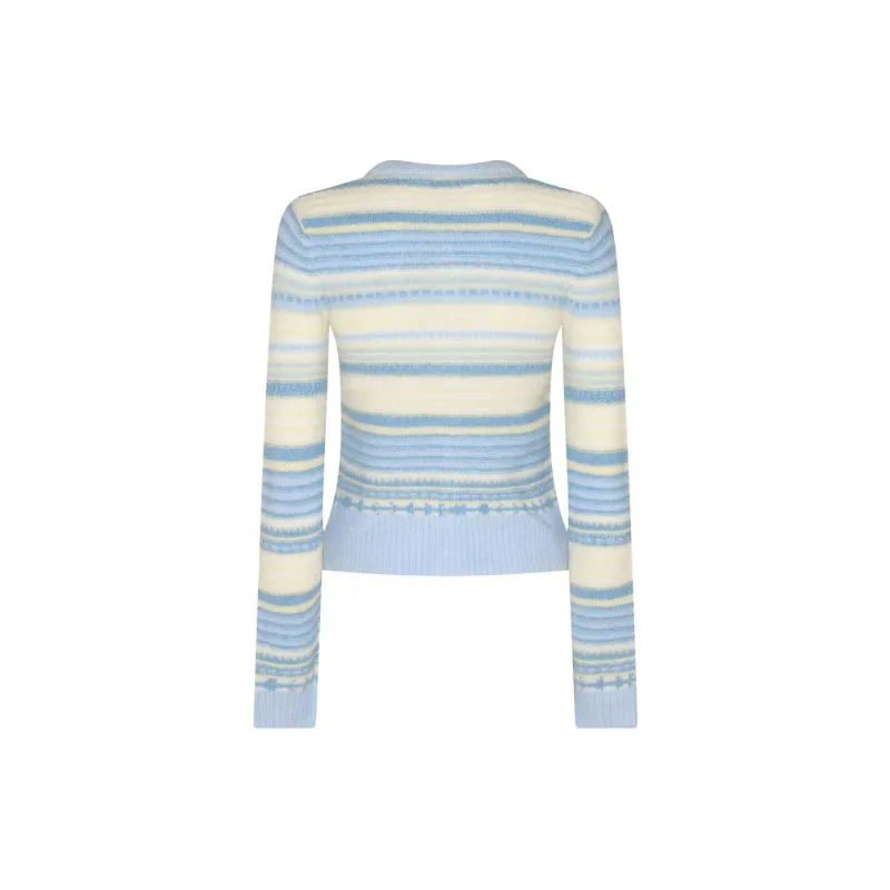 GANNI Striped Knit Cardigan-1