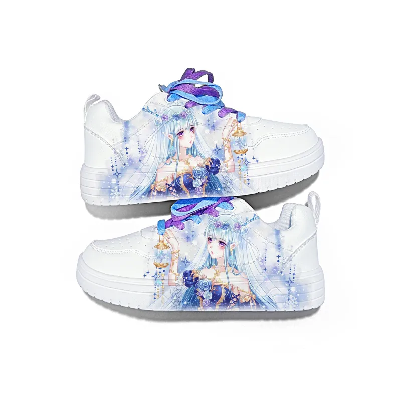 Cold Cicadas Yesterday Lightweight And Breathable Low-Top Skateboard Shoes Unisex White Blue Purple-1