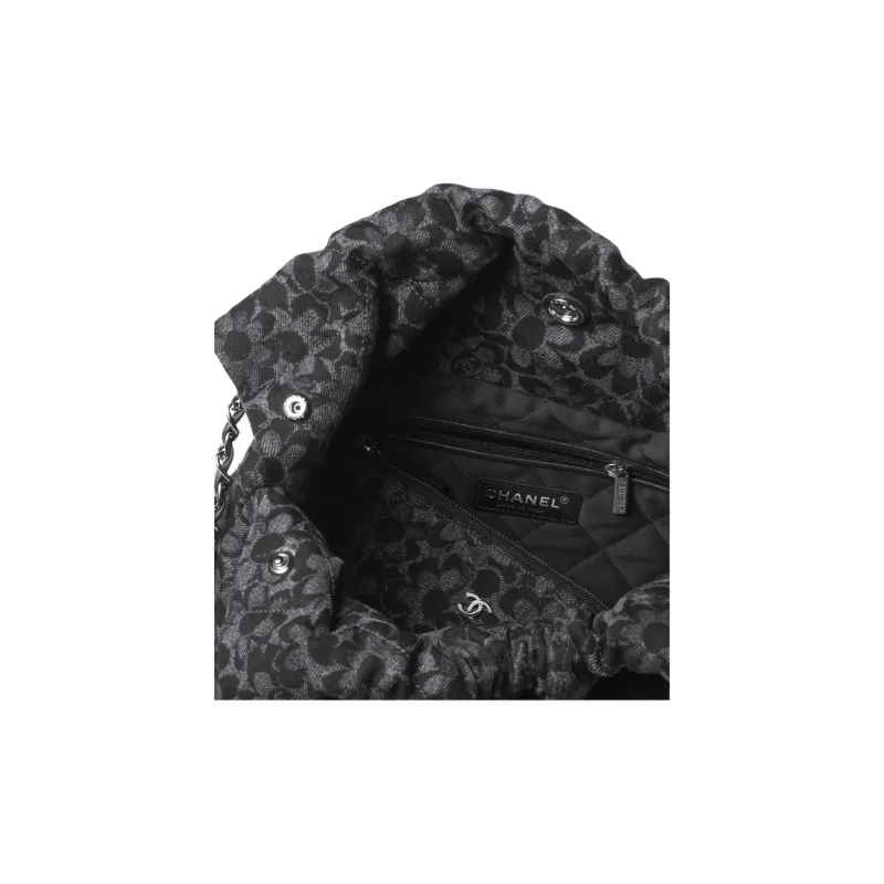 CHANEL 22Bag Denim Handbag, Shoulder Bag Trumpets Women's Black-2