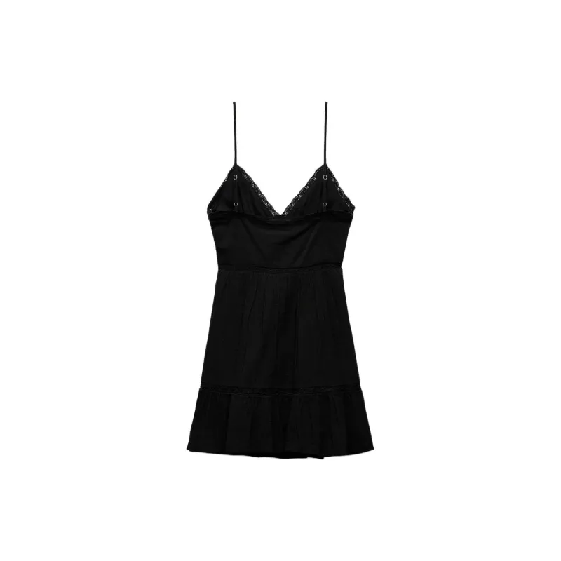 ZARA Trf Slip Dresses Women's Black-1