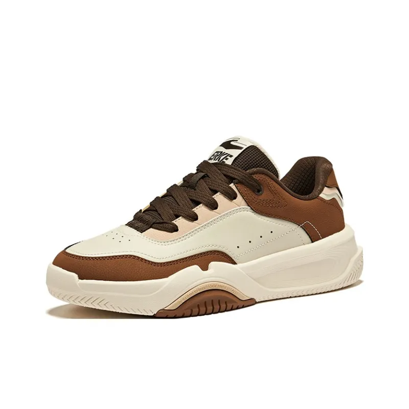 Erke Caramel Latte 2.0 Durable Breathable Low Top Skateboard Shoes Men's Warm Linen Hazelnut-2
