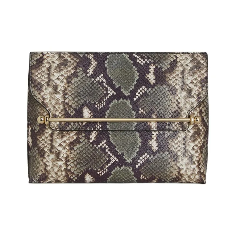 Strathberry Calfskin Shoulder Bag Crossbody Bag Regular Women's Gray Green-0