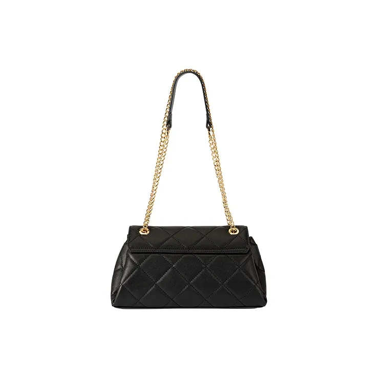 VANESSA HOGAN Helios Series Cow Split Leather Shoulder Bag Regular Women's Black/Ecru-9