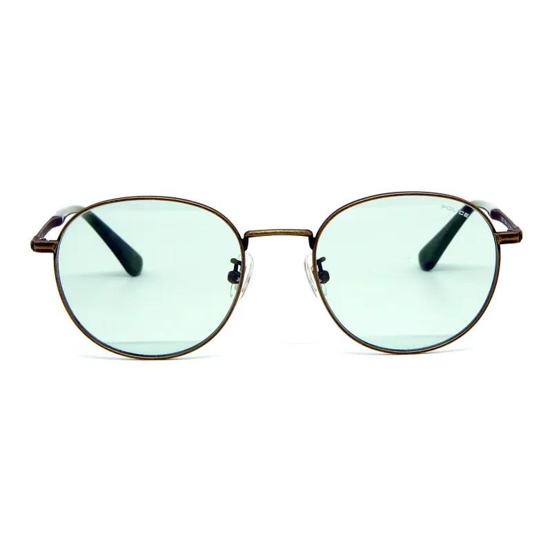 Police Titanium Oval Sunglasses Unisex Gold-1