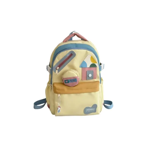 Huangmu Nylon Student Backpack Regular Unisex Multicolor