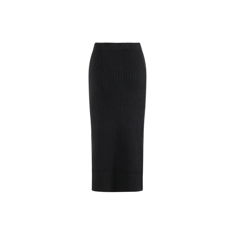 MaxMara Studio Knit Long Skirt Women's Black-1