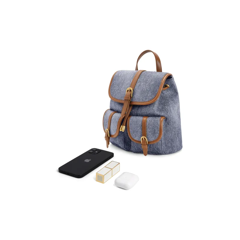 BELLE Advanced Texture Backpack Small Size Women's Solid Color Plain-4