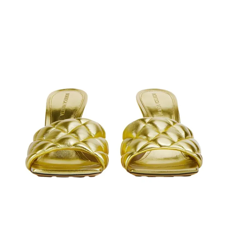 Bottega Veneta Padded Stylish Sandal 9cm Women's Gold-2