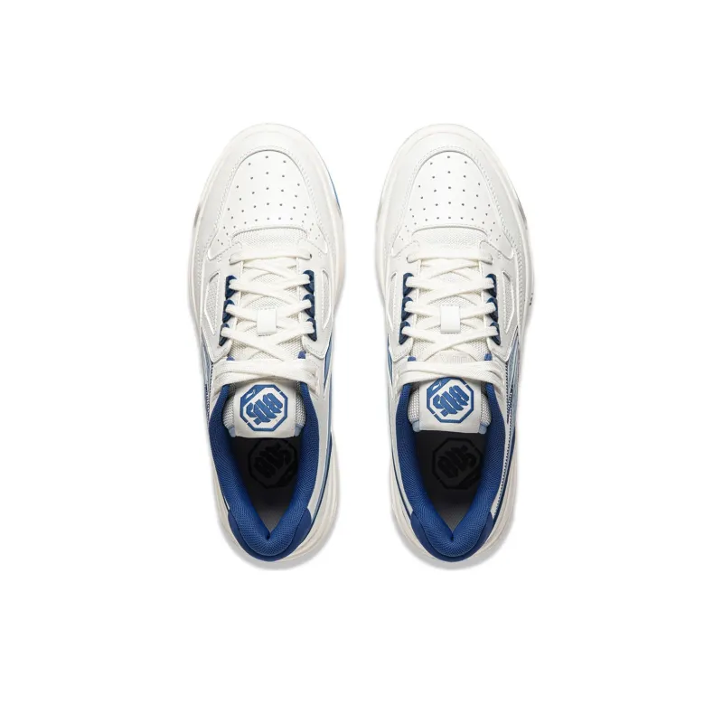 LiNing Rookie Slip-Resistant Cushioning Lightweight Breathable Low-Top Skateboard Shoes Unisex White Blue-3