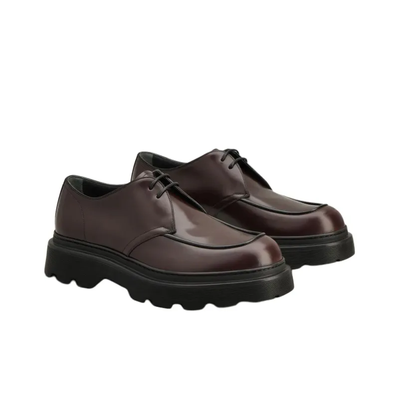 TOD'S Round Toe Lace Up Derby Shoes-2