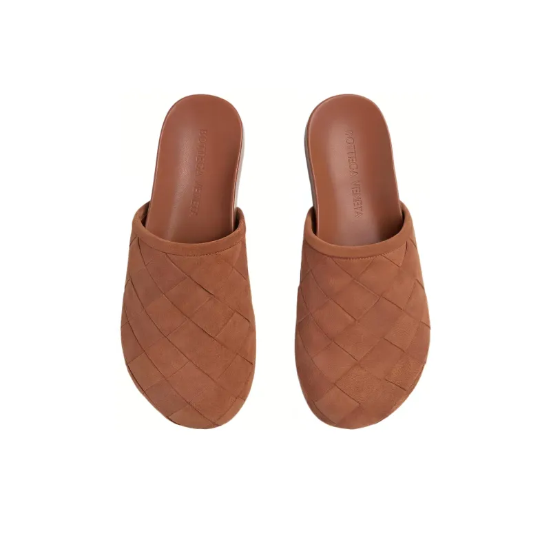 Bottega Veneta Closed Toe Slippers Women's Red Brown-3