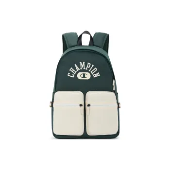 Champion Fabric Backpack Large Size Unisex Green Black/Dark Red