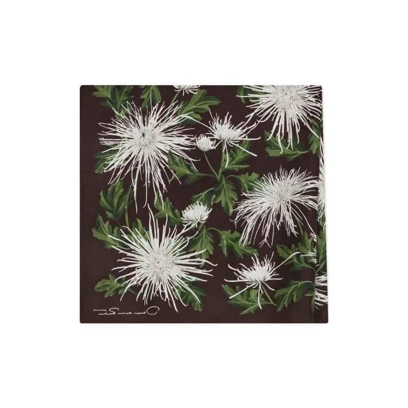 Oscar De La Renta Chrysanthemum Silk Twill Scarf-1