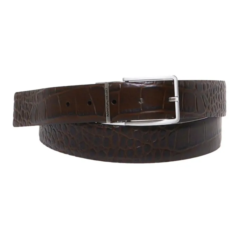 EMPORIO ARMANI Cow Leather Belts Men's Brown -0