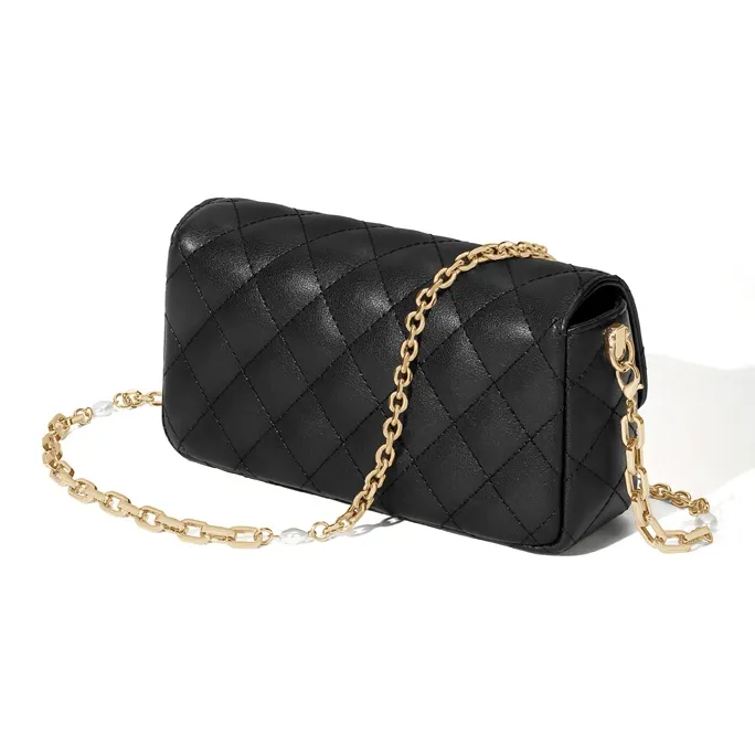 Simvay Clos Cow Leather With Synthetic Leather Shoulder Bag Crossbody Bag Shoulder Bag Small Size Women's Ecru/Black-10