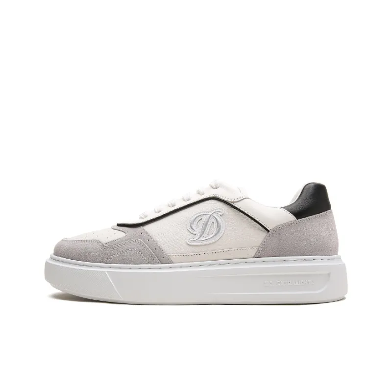 S. T.DUPONT Low-Top Skateboard Shoes Men's White Gray Black-0