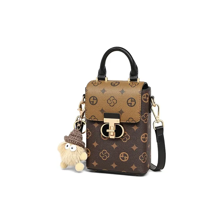 VINEY Synthetic Leather Cell Phone Pouch, Shoulder Bag, Crossbody Bag Regular Women's Coffee-3