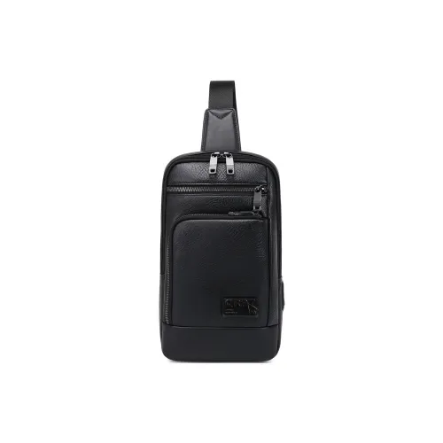 QRST Composite Fabric With Microfiber Sling Bag Men's Black