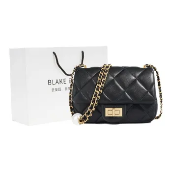 BLAKE FLEETO Sheepskin Shoulder Bag Crossbody Bag Small Size Women's Black