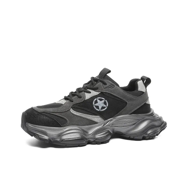 JEEP SPIRIT Chunky Sneakers Men Low Top Gray, White-2