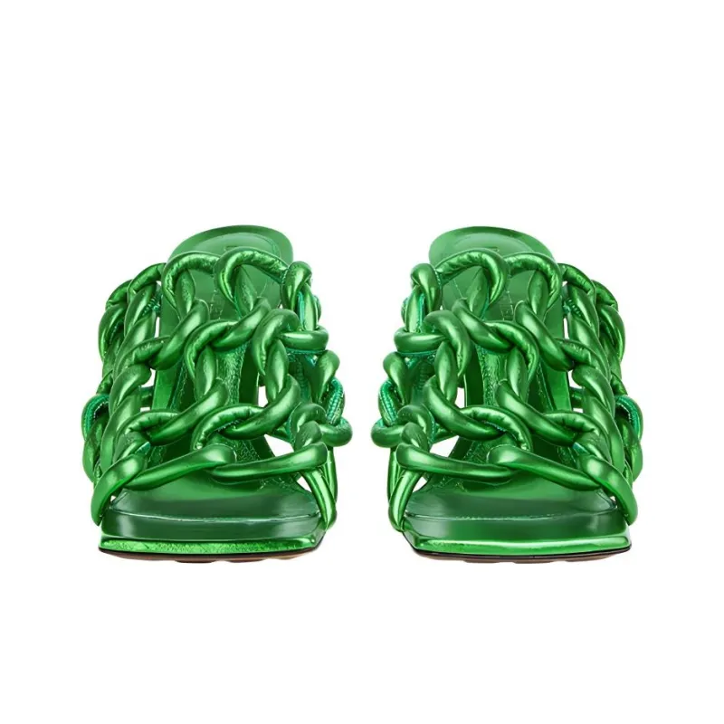 Bottega Veneta Stretch Slip Resistant Stylish Sandals Women's Green-2