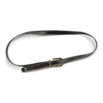 CHANEL Calfskin Leather Belts Women's Black -