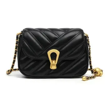Carksky PU Shoulder Bag Women's Black/Ecru