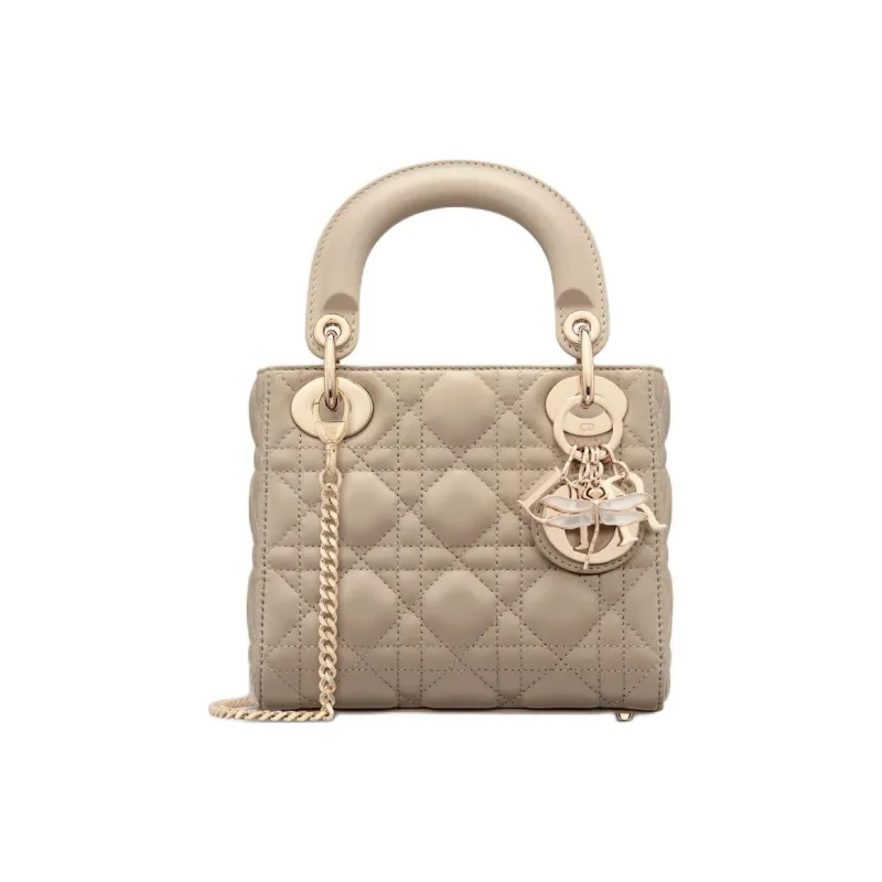 DIOR Lady Dior Lambskin Shoulder Bag Crossbody Bag Handbag Mini Women's Sand-0