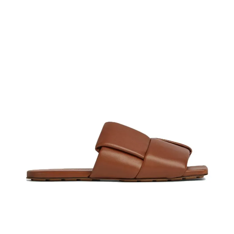 Bottega Veneta Padded Slide Slippers Men's Caramel-1