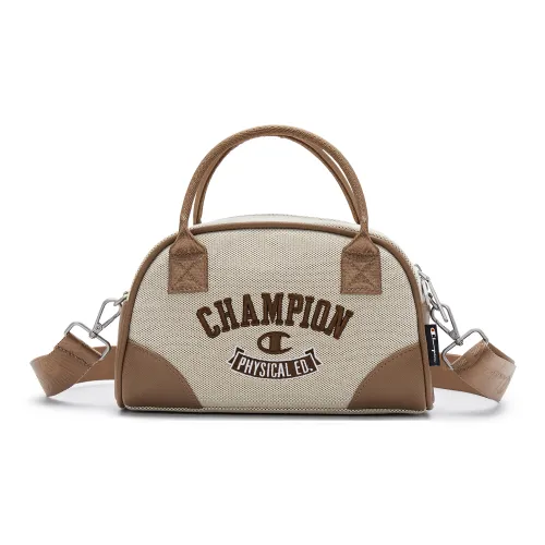 Champion Artificial Leather With Textile Shoulder Bag Unisex Black/Dark Blue/Light Brown