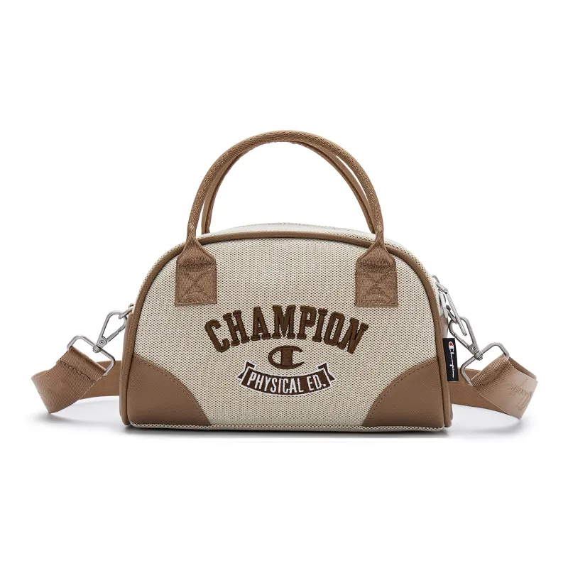 Champion Artificial Leather With Textile Shoulder Bag Unisex Black/Dark Blue/Light Brown-0
