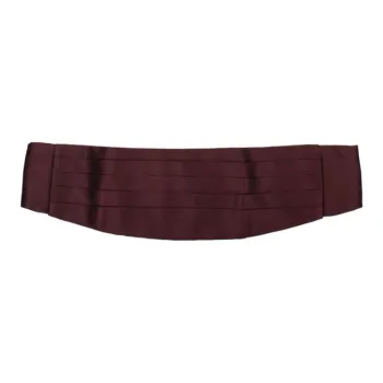 GUCCI Brand Logo Silk Belt Men's Purple/Burgundy 12cm Wide