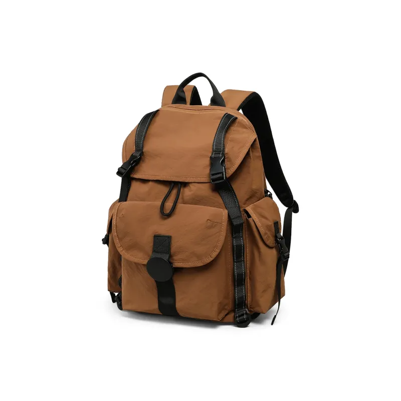 PT'SON Fabric Backpack Regular Unisex Rock Brown-2