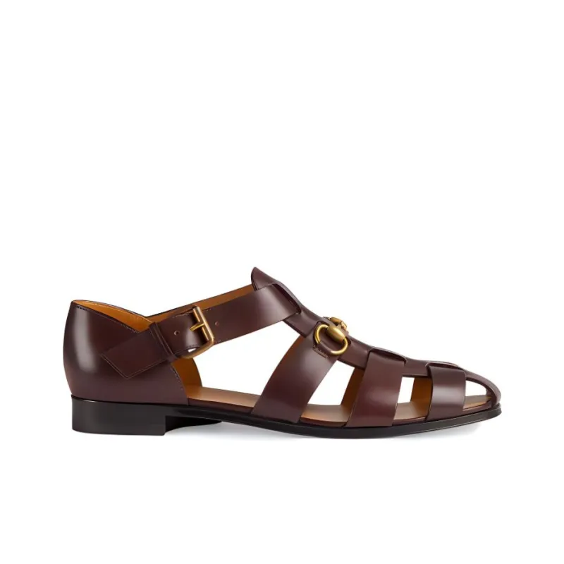 GUCCI Roman Sandals Men's Burgundy-1