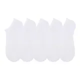 5 Pack[No-Show Socks White 5][Massage Cut-Toe]