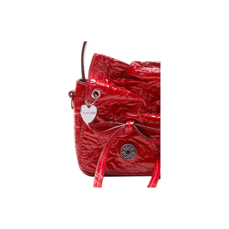 Acne Studios Goatskin Shoulder Bag, Crossbody Bag, Handbag Micro Women's Red-4