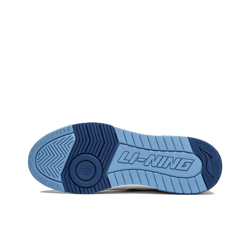 LiNing Rookie Slip-Resistant Cushioning Lightweight Breathable Low-Top Skateboard Shoes Unisex White Blue-6