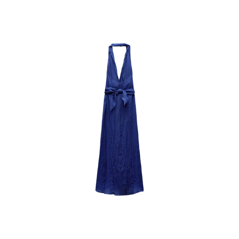 ZARA ZW Series Sleeveless Dress Women's Blue-1