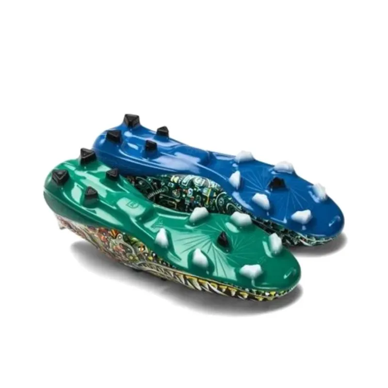 Adidas Adizero F50 FG Rubber Long Studs Anti Slip Wear Resistant Soccer Shoes Men's Blue Green-3