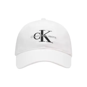CALVIN KLEIN Cotton Baseball Caps Unisex Moon White