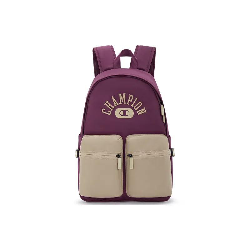 Champion Fabric Backpack Large Size Unisex Green Black/Dark Red-0