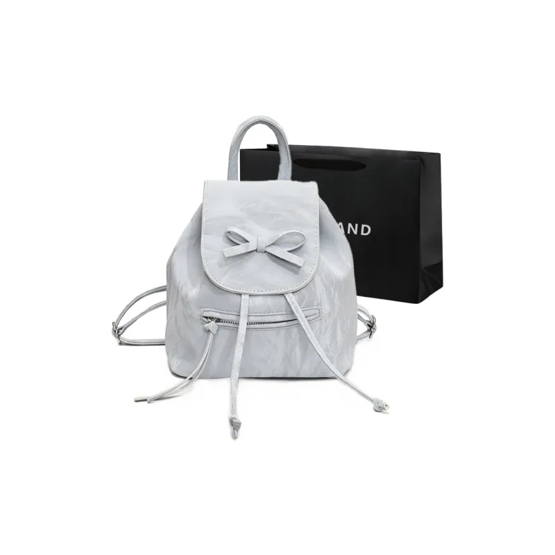 PINK·LAND PU Backpack Regular Women's Blue/Silver/White/Black-0