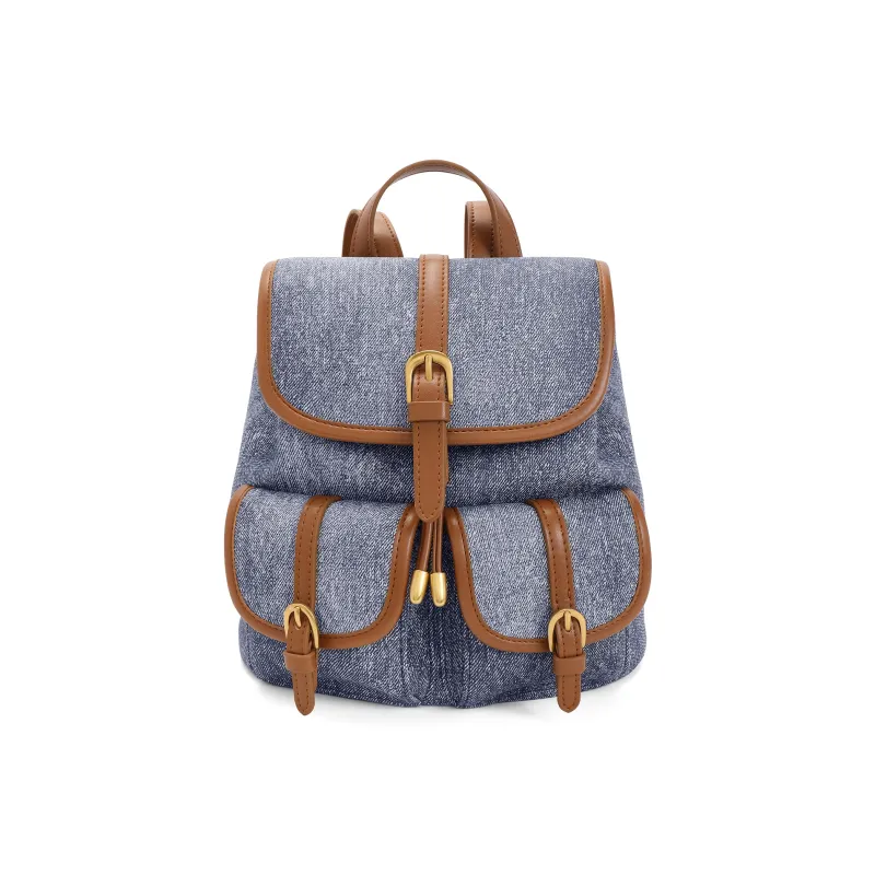 BELLE Advanced Texture Backpack Small Size Women's Solid Color Plain-0
