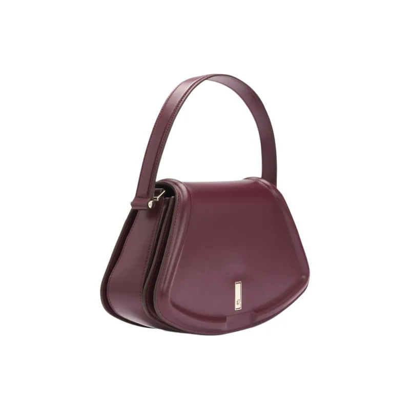 HUGO BOSS Smooth Leather Handbag Shoulder Bag Women's Deep Red-1
