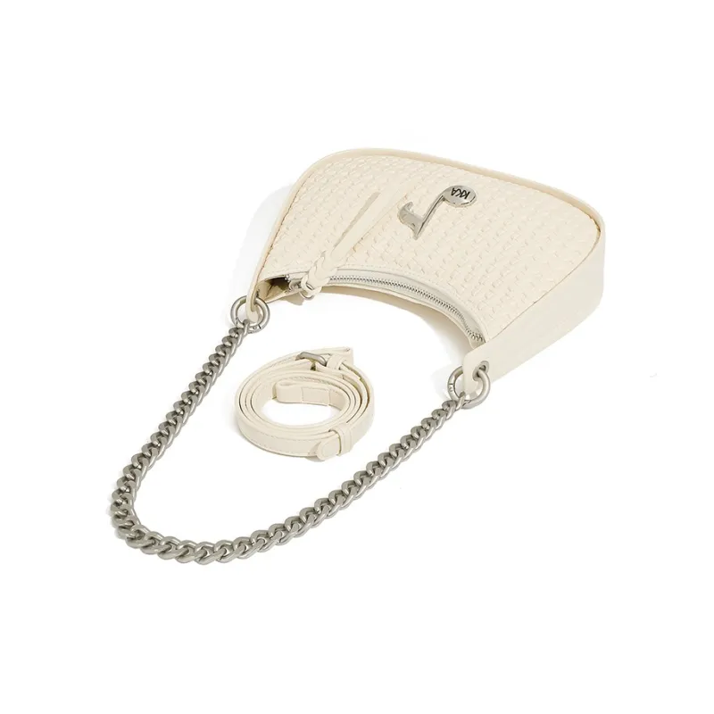 KKA Fabric, PU Shoulder Bag Women's Beige Yellow/Black-3